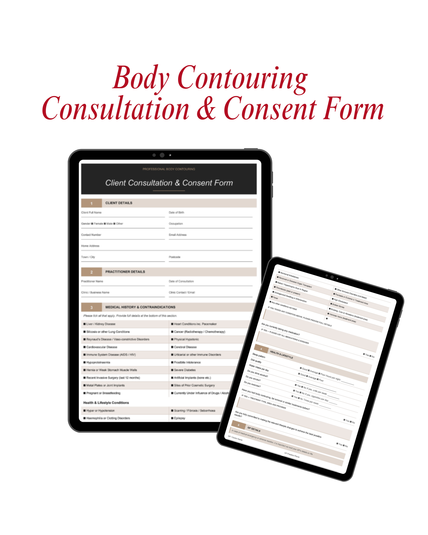 Body Contouring Client Consultation Forms & Consent Pack (Bundle of 3)