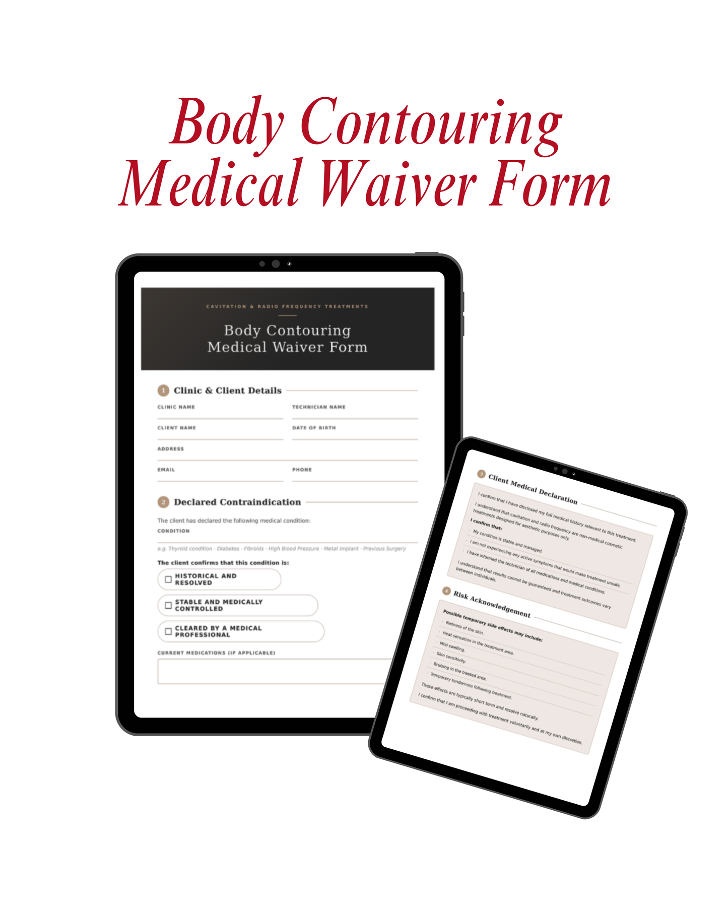 Body Contouring Client Consultation Forms & Consent Pack (Bundle of 3)